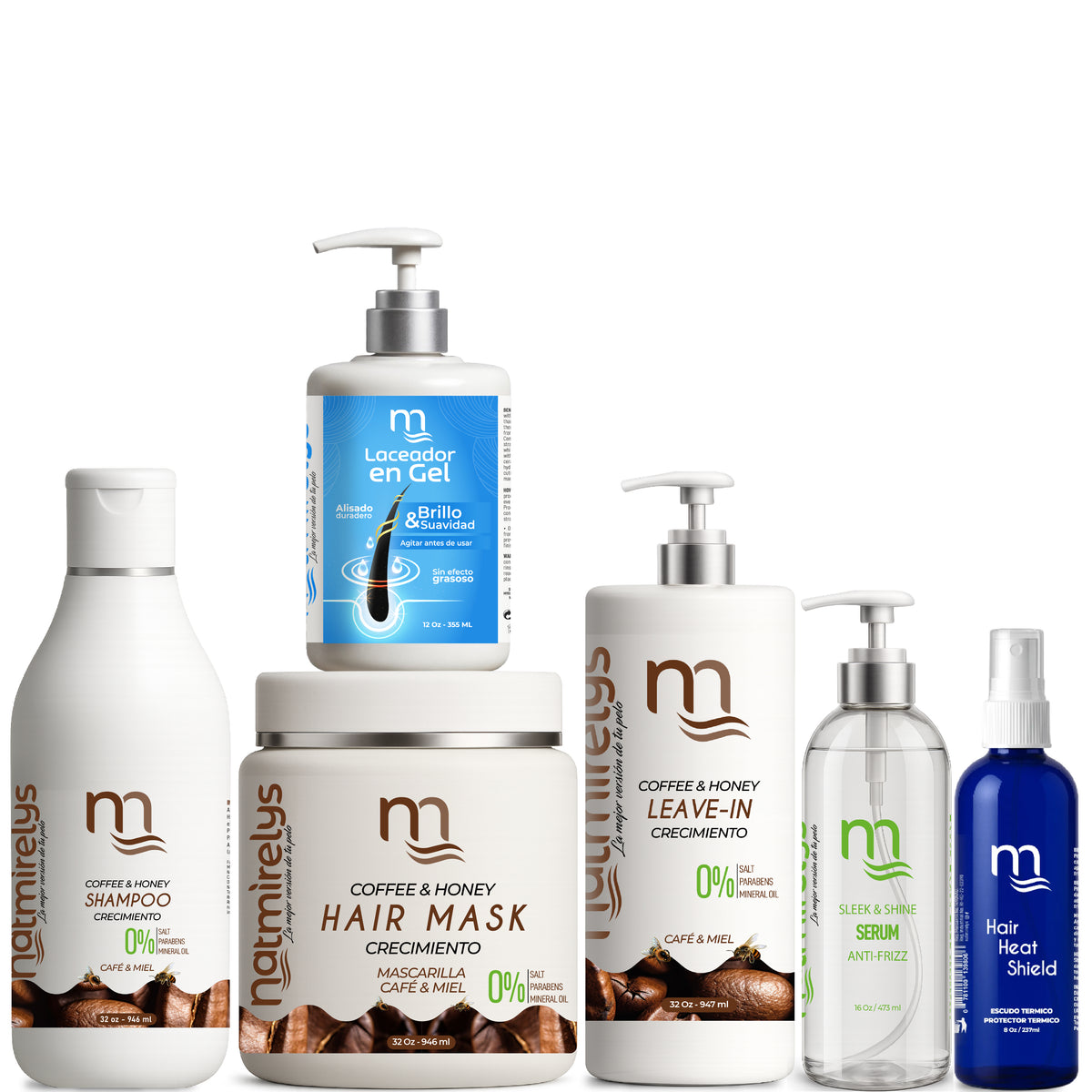 Kit Completo Crecimiento Café y Miel 6 Productos | Natmirelys 32 oz