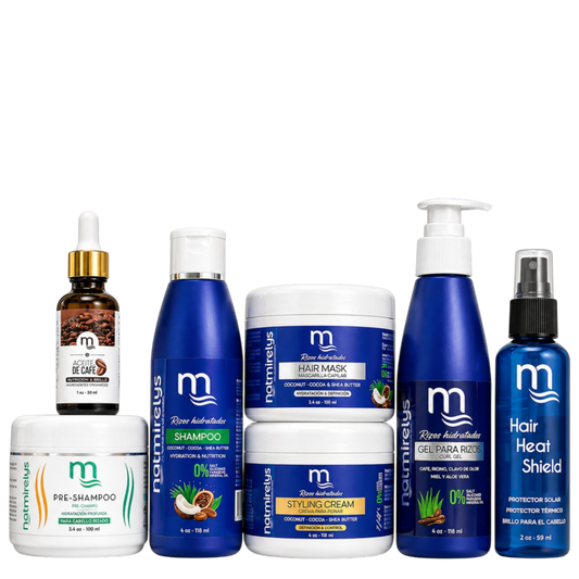 Kit Rizos Hidratados 4 oz + Protector y Aceite de Café - Natmirelys