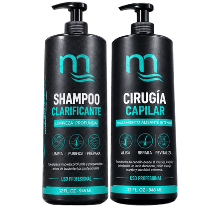 Kit de Cirugía Capilar Profesional Natmirelys – Ácido Tánico, Sin Formol ni Ácido Glioxílico | 2 Productos de 32 oz Natmirelys S.R.L