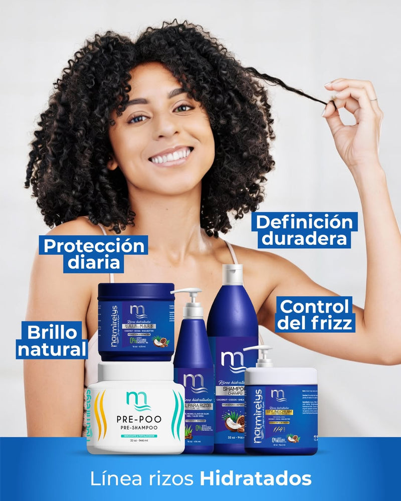 Línea Rizos Hidratados Completa + Protector Térmico y Aceite de Café