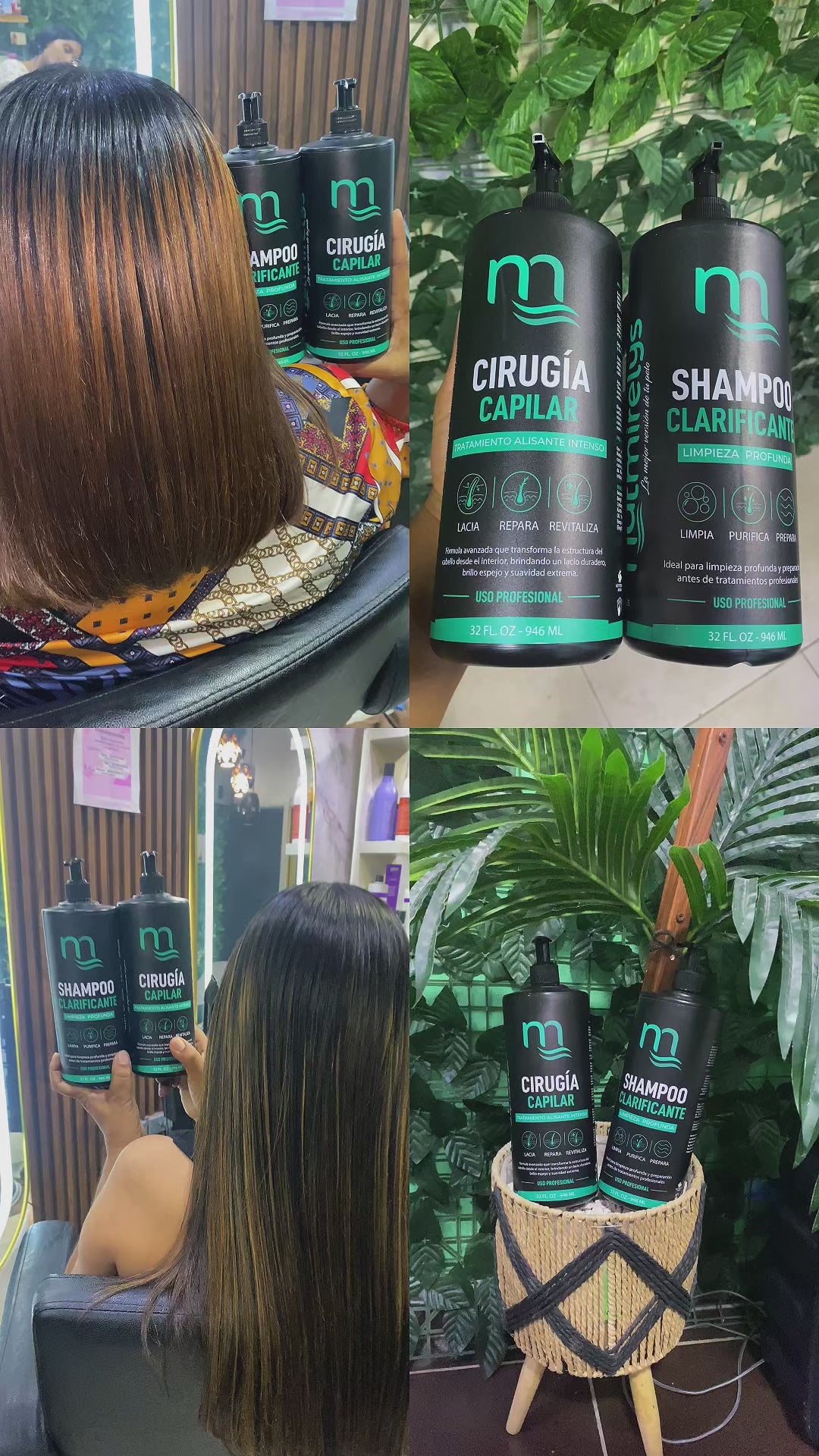 Kit de Cirugía Capilar Profesional Natmirelys – Ácido Tánico, Sin Formol ni Ácido Glioxílico | 2 Productos de 32 oz