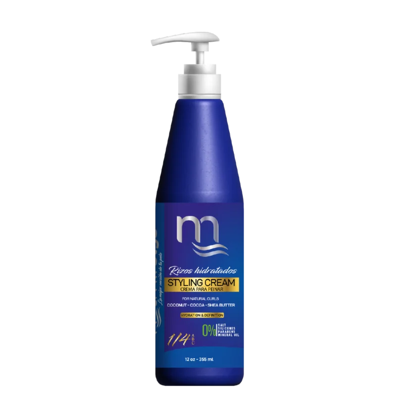 Crema para Peinar Natmirelys para rizos definidos, hidratación intensa y control del frizz.
