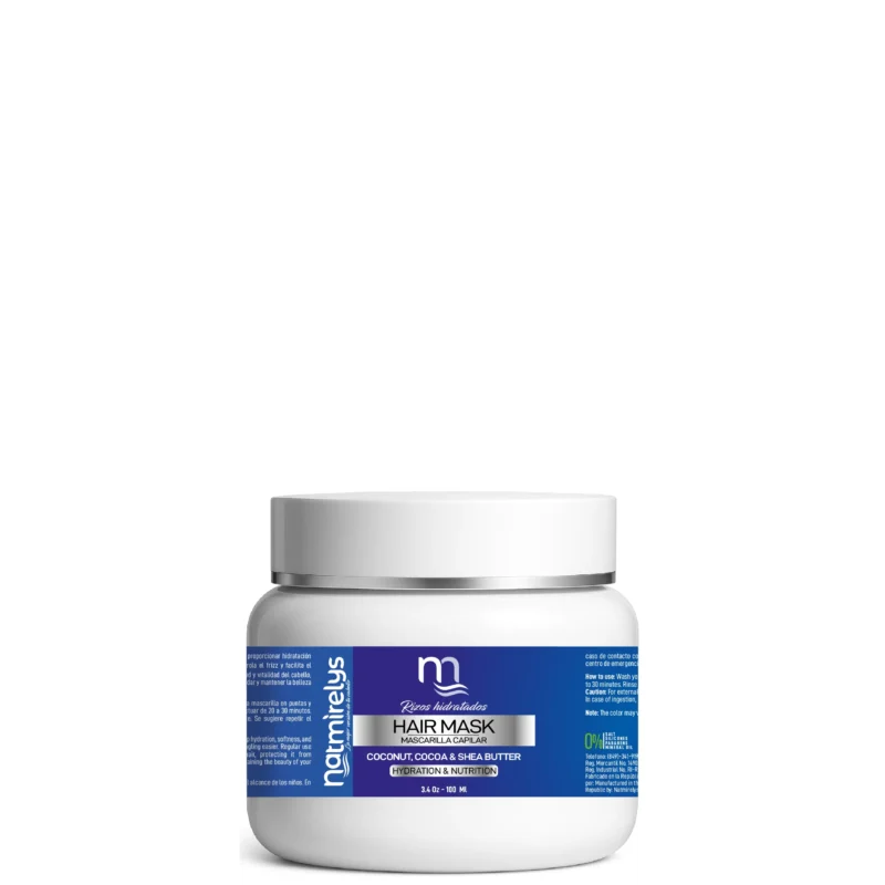 Mascarilla Hidratante de Rizos de Natmirelys para rizos nutridos, definidos y sin friz.