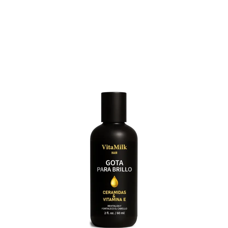 Envase de Gotitas de Brillo S1 de natmirelys, sérum capilar antifrizz con brillo instantáneo.