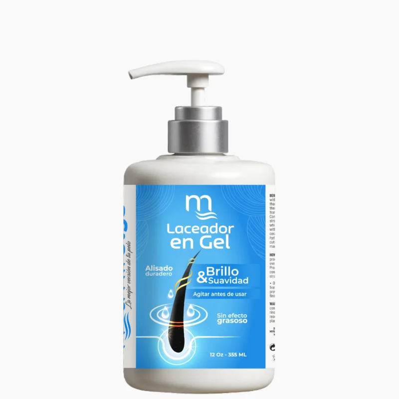 Laceador en Gel Natmirelys para un cabello liso, brillante y sin frizz con protección térmica.