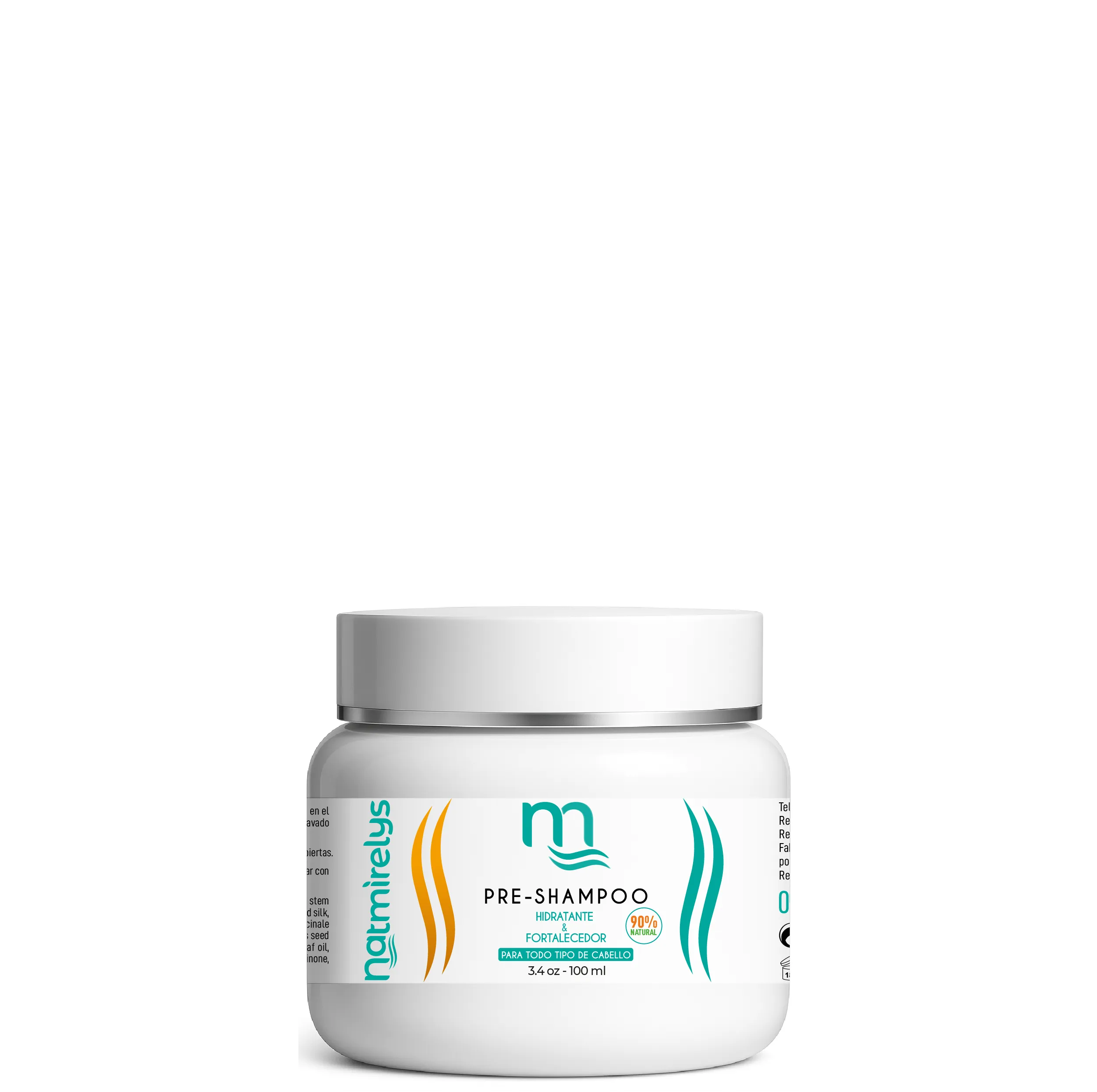 Pre-Shampoo Hidratante de Natmirelys, tratamiento intensivo para nutrir y fortalecer el cabello antes del lavado.
